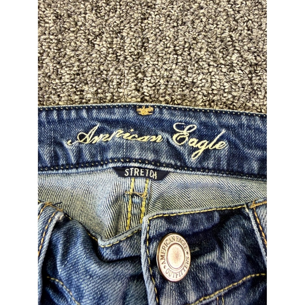 American Eagle Outfitters Stretch Jeans Womens 8 Blue Denim Light Wash Straight - Picture 10 of 16
